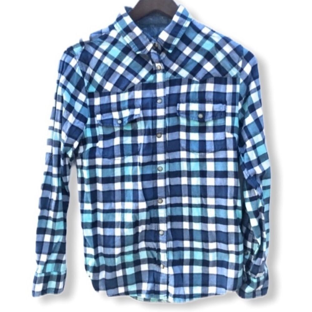 Jachs Girlfriend Flannel Shirt With Snaps